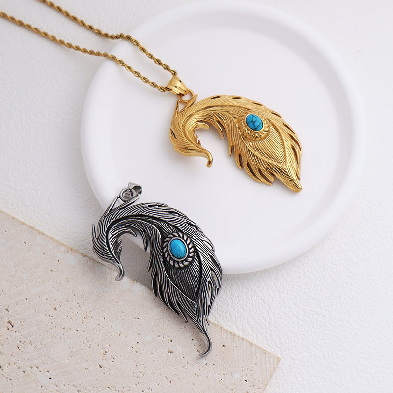 Newest Wholesale Fashionable Customized Jewelry Gold Plated Stainless Steel Natural Stone Pendant Necklace For Men Women