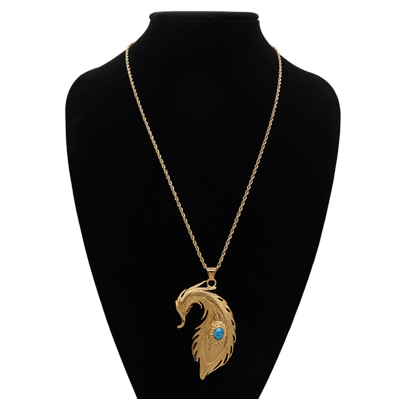 Newest Wholesale Fashionable Customized Jewelry Gold Plated Stainless Steel Natural Stone Pendant Necklace For Men Women