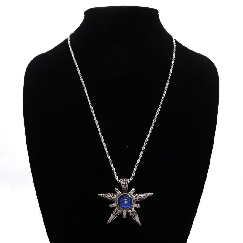 New Arrival Factory Wholesale Fashionable Custom Jewelry No Tarnish Stainless Steel Sun Star Pendant Necklace For Men Women