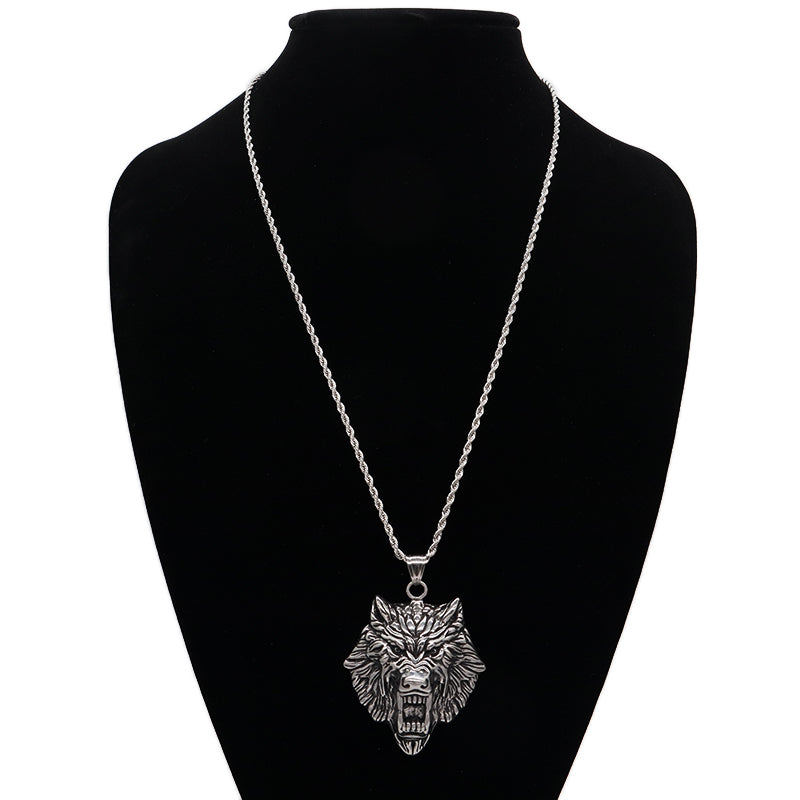 Newest China Factory Custom Wholesale Fashion Lion Head Pendant Jewelry Men Women Gold Plated Stainless Steel Lion Necklace