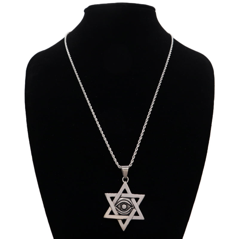 New Bulk Sale Custom China Factory Sun Eyes Star Pendant No Tarnish Stainless Steel Evil Eyes Sun Star Necklace For Men Women