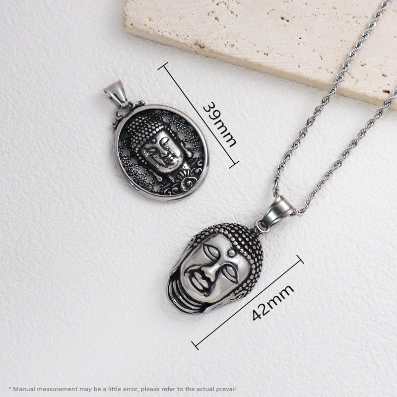 Custom Factory Wholesale Manufacture Fashion Buddha Pendant Jewelry No Tarnish Stainless Steel Buddha Necklace For Men Women