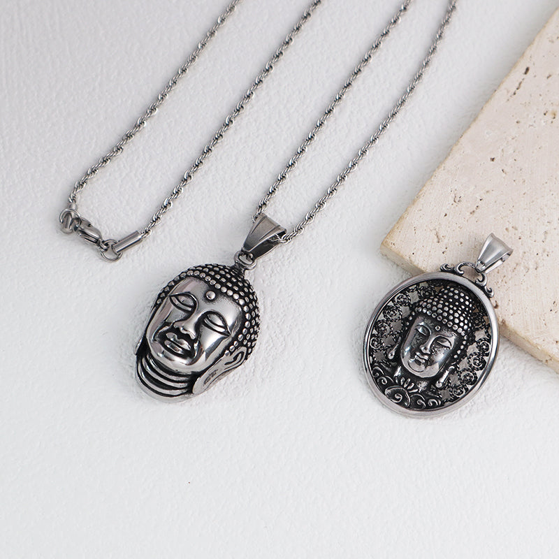 Custom Factory Wholesale Manufacture Fashion Buddha Pendant Jewelry No Tarnish Stainless Steel Buddha Necklace For Men Women