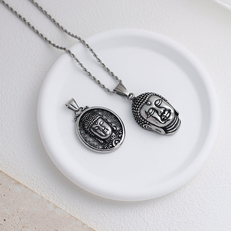 Custom Factory Wholesale Manufacture Fashion Buddha Pendant Jewelry No Tarnish Stainless Steel Buddha Necklace For Men Women