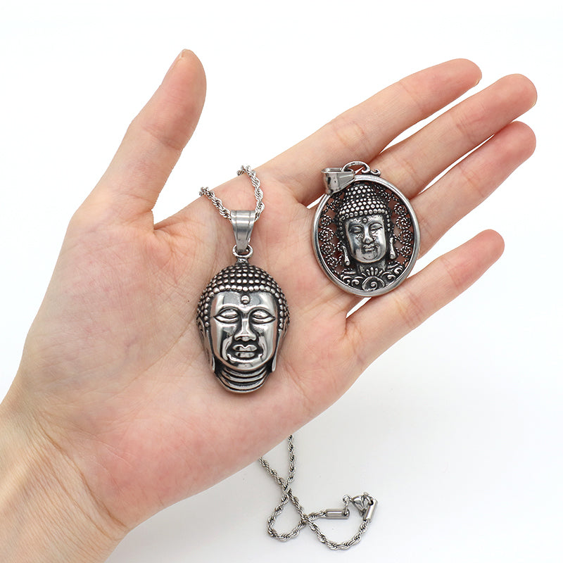 Custom Factory Wholesale Manufacture Fashion Buddha Pendant Jewelry No Tarnish Stainless Steel Buddha Necklace For Men Women