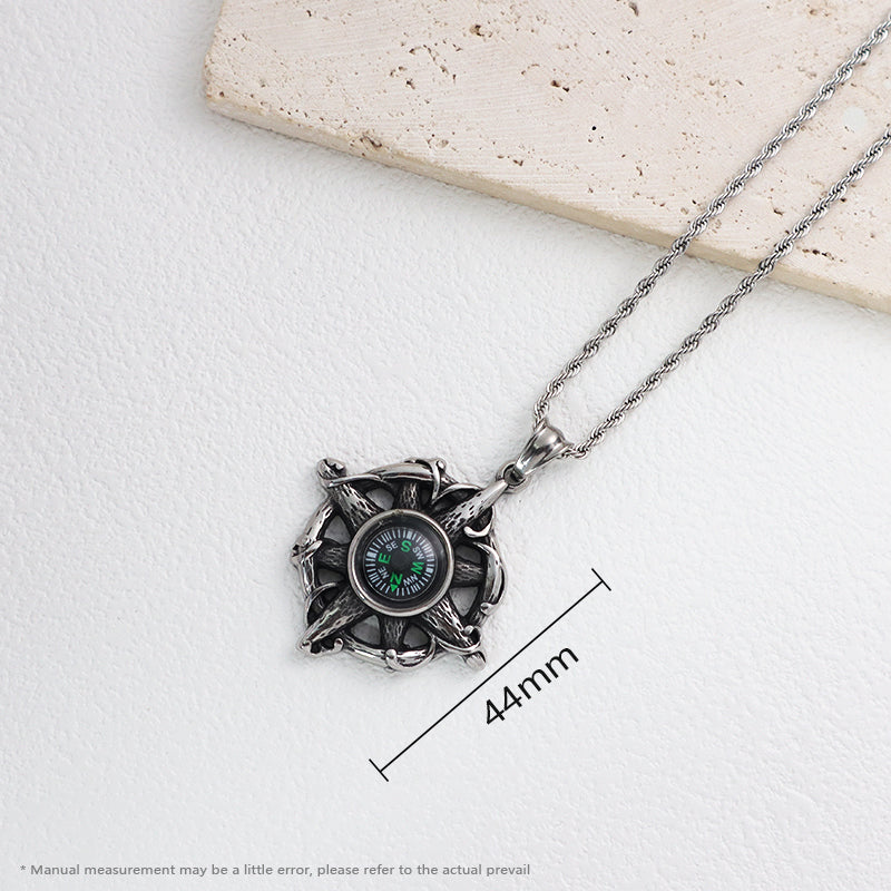 Wholesale Manufacture Custom China Factory Compass Pendant Jewelry Men Women No Tarnish Stainless Steel Compass Necklace
