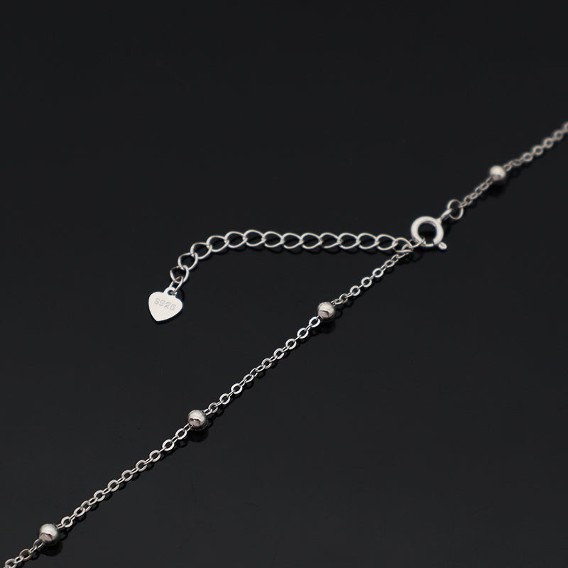 Good quality China Factory Manufacture Custom Wholesale Women Jewelry Rhodium Plated 925 Sterling Silver Beads Necklace For Gift