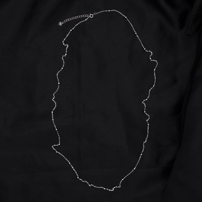 Good quality China Factory Manufacture Custom Wholesale Women Jewelry Rhodium Plated 925 Sterling Silver Beads Necklace For Gift