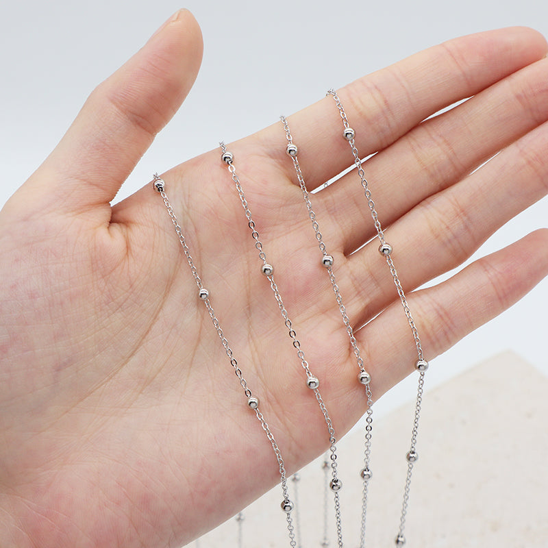 Good quality China Factory Manufacture Custom Wholesale Women Jewelry Rhodium Plated 925 Sterling Silver Beads Necklace For Gift