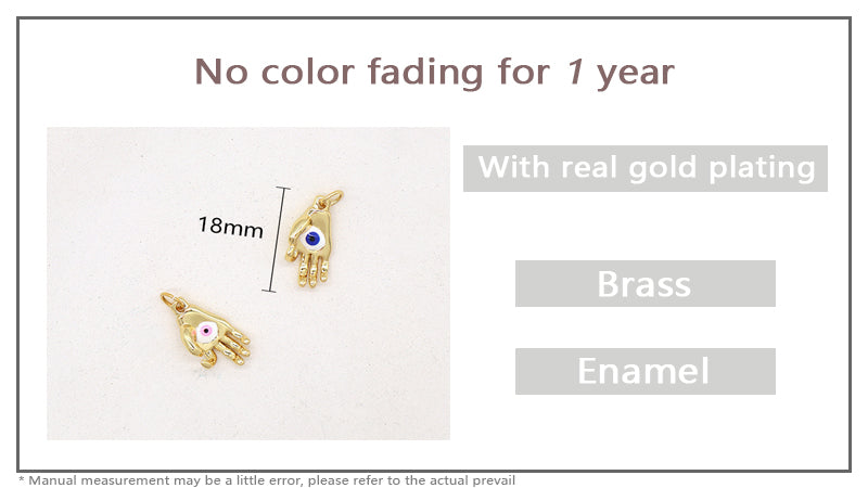 Blue Pink Eyes Pendant Charm Jewelry Diy Wholesale Custom Enamel Gold Plated Turkish Hamsa Hand Evil Eyes Pendant For Necklace