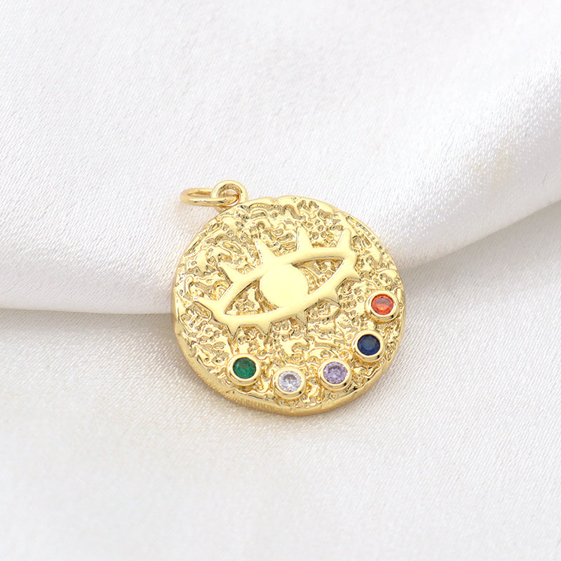 New Bulk Sale Custom Fashionable Women Turkish Evil Eyes Charm Jewelry Diy Gold Plated CZ Devil Eyes Pendant For Necklace