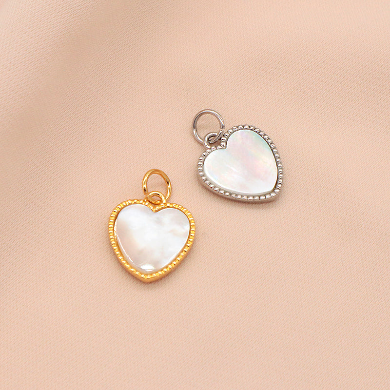 New Manufacture Factory Custom Shell Charm Pendant Jewelry Gold Plated Natural  Heart Shell Pendant For Necklace