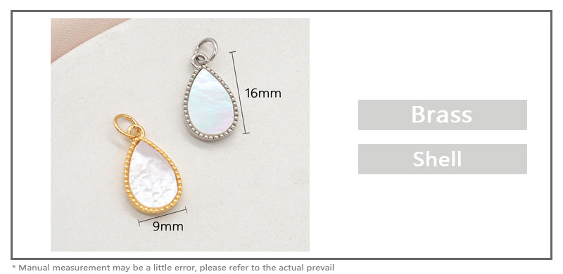 Newest Wholesale Custom Manufacture Factory Charm Women Gold Plated Waterdrop Shell Pendant For Jewelry Accessories