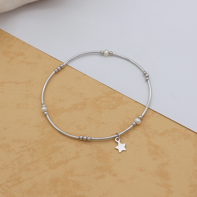 2021 trendy bracelet High quality natural fresh water pearl 925 sterling silver bracelets beaded bracelet