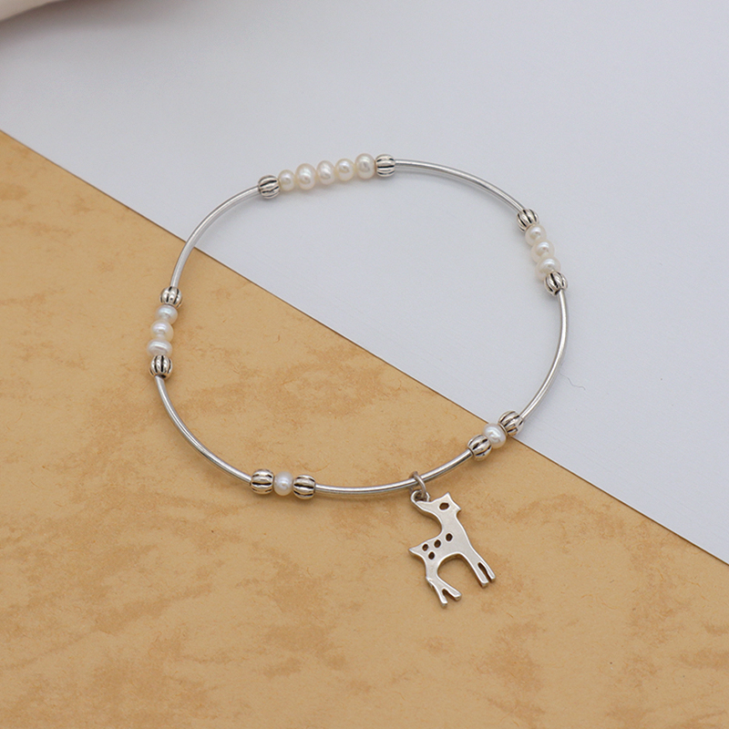2021 trendy bracelet High quality natural fresh water pearl 925 sterling silver bracelets beaded bracelet