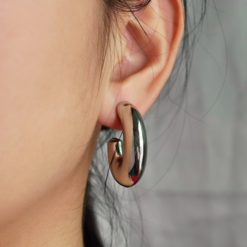 Wholesale Manufacture China Factory Custom Fashion Earrings Jewelry No Tarnish Stainless Steel Hoop Earrings For Women Gift