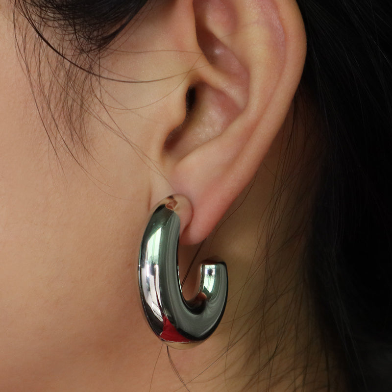Wholesale Manufacture China Factory Custom Fashion Earrings Jewelry No Tarnish Stainless Steel Hoop Earrings For Women Gift