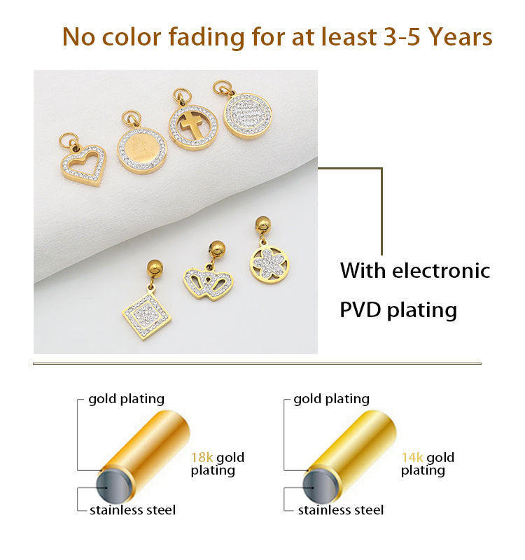 2023 New jewelry necklace evil eyes pendant charms DIY gold plated stainless steel charms bulk for jewelry makingPopular