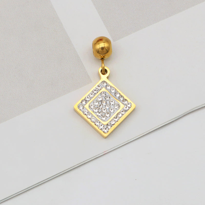 2023 New jewelry necklace evil eyes pendant charms DIY gold plated stainless steel charms bulk for jewelry makingPopular