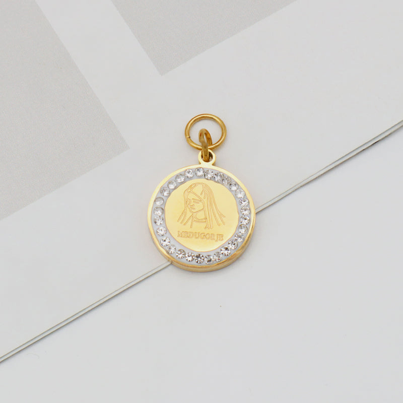 2023 New jewelry necklace evil eyes pendant charms DIY gold plated stainless steel charms bulk for jewelry makingPopular