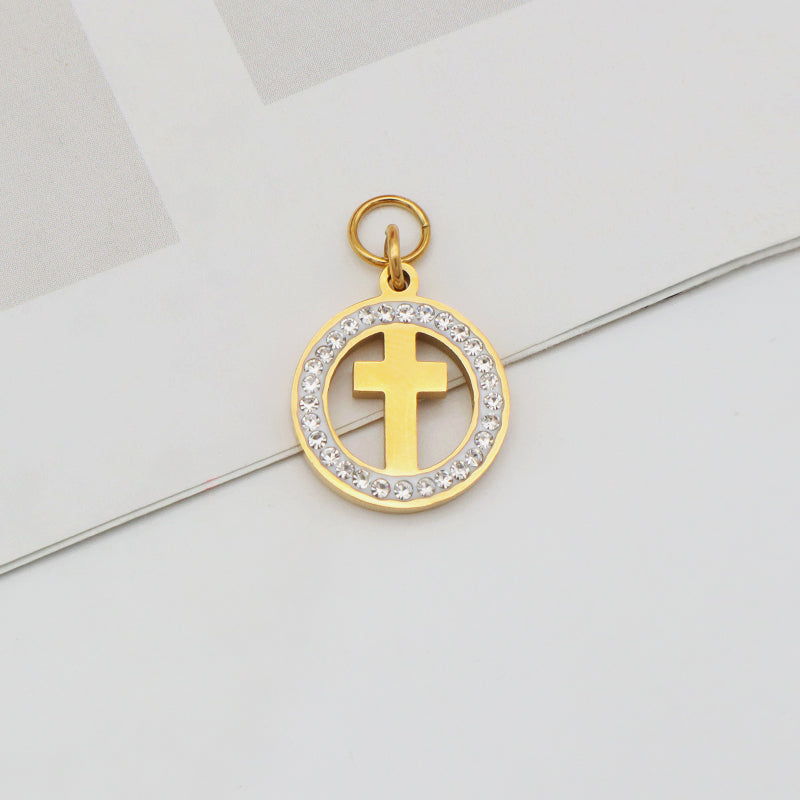 2023 New jewelry necklace evil eyes pendant charms DIY gold plated stainless steel charms bulk for jewelry makingPopular