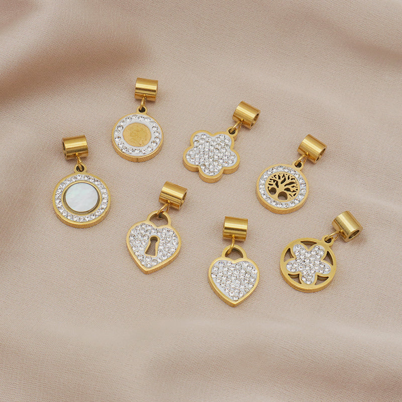 2023 Wholesale Custom New trendy jewelry pendants 18K gold plated stainless steel charms