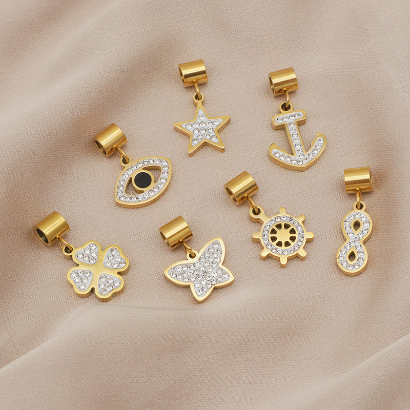 2023 Wholesale Custom New trendy jewelry pendants 18K gold plated stainless steel charms
