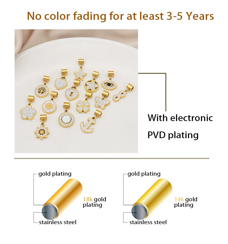 2023 Wholesale Custom New trendy jewelry pendants 18K gold plated stainless steel charms