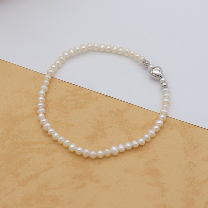 2022 trendy bracelet High quality natural fresh water pearl 925 sterling silver bracelets beaded bracelet