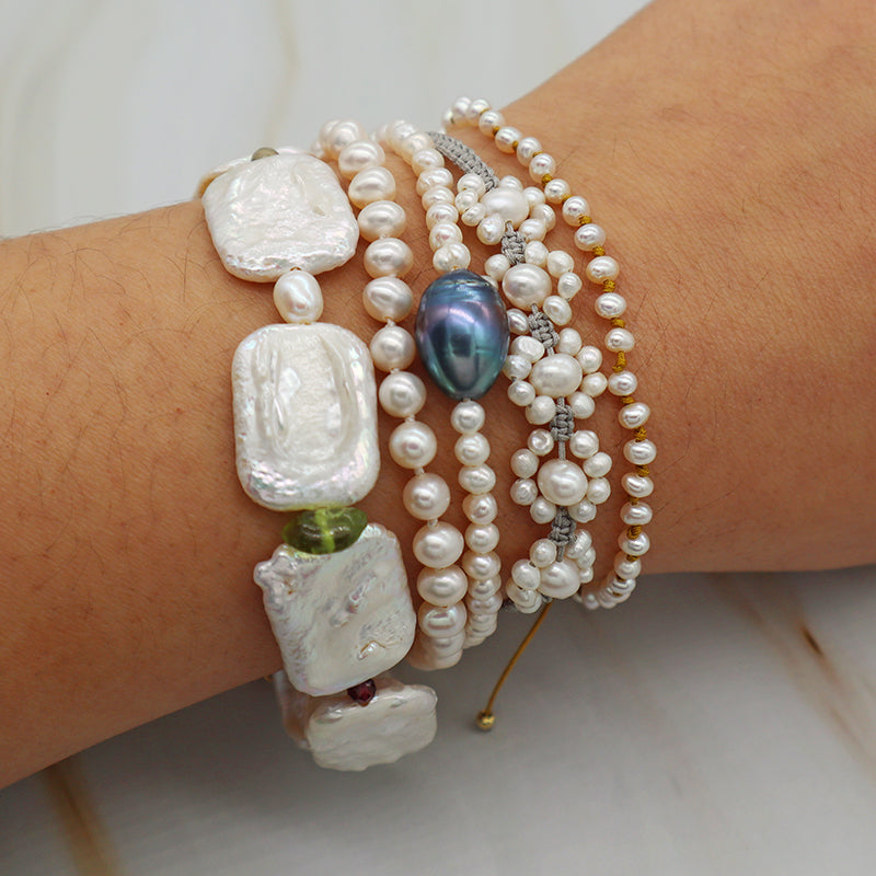 Wholesale Manufacture China Factory OEM Custom Baroque fresh water pearl with 925 sterling silver bracelet