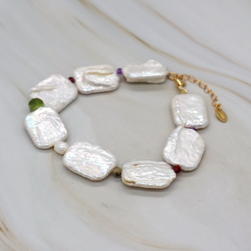 Wholesale Manufacture China Factory OEM Custom Baroque fresh water pearl with 925 sterling silver bracelet