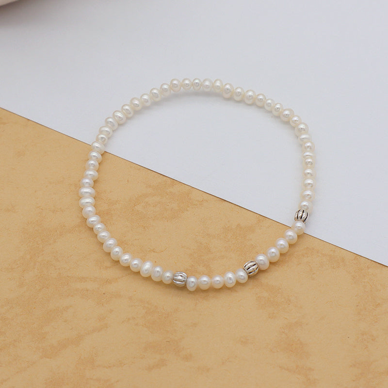 2022 trendy bracelet High quality natural fresh water pearl 925 sterling silver bracelets beaded bracelet