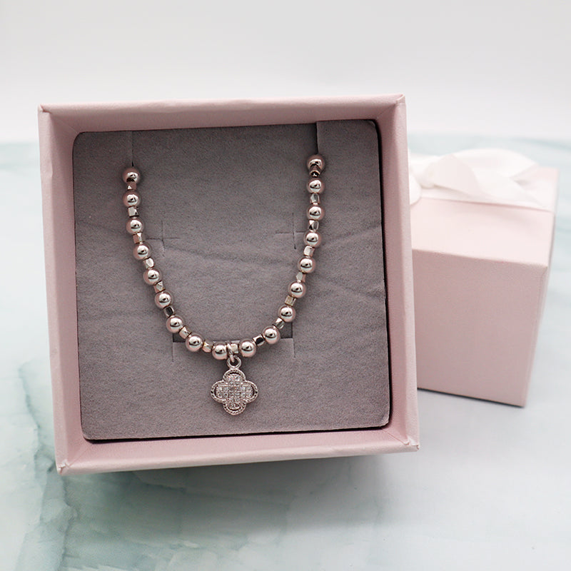 2022 China Factory Manufacture Wholesale OEM Custom beads flower CZ 925 sterling silver bracelet