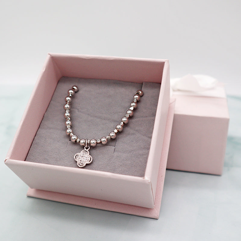 2022 China Factory Manufacture Wholesale OEM Custom beads flower CZ 925 sterling silver bracelet