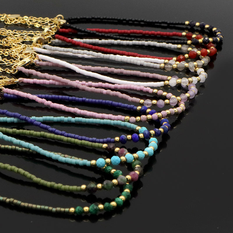 2022 OEM Manufacture Spring 925 Sterling Silver Miyuki Natural stone Handmade Beaded Bracelet