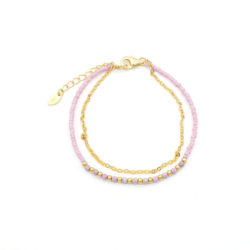 2022 OEM Manufacture Spring 925 Sterling Silver Miyuki Natural stone Handmade Beaded Bracelet