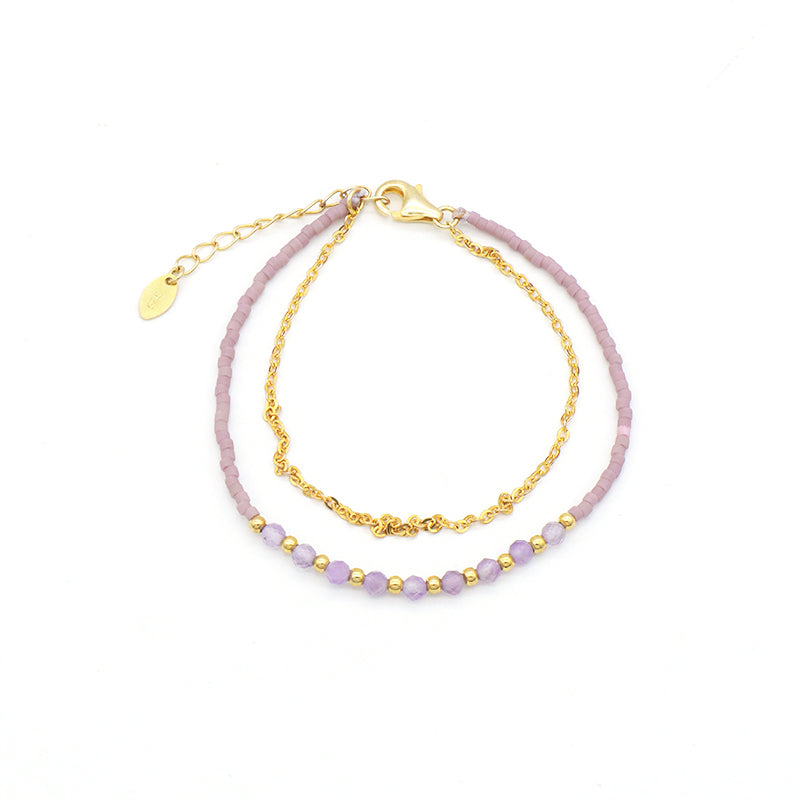 2022 OEM Manufacture Spring 925 Sterling Silver Miyuki Natural stone Handmade Beaded Bracelet