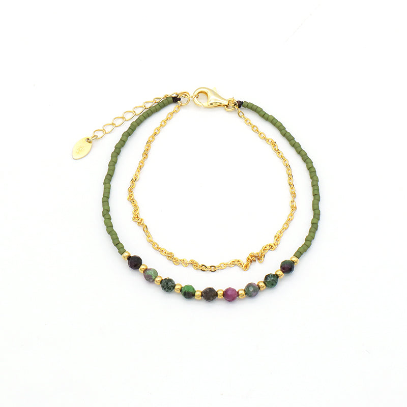 2022 OEM Manufacture Spring 925 Sterling Silver Miyuki Natural stone Handmade Beaded Bracelet