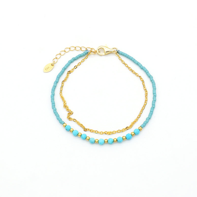2022 OEM Manufacture Spring 925 Sterling Silver Miyuki Natural stone Handmade Beaded Bracelet