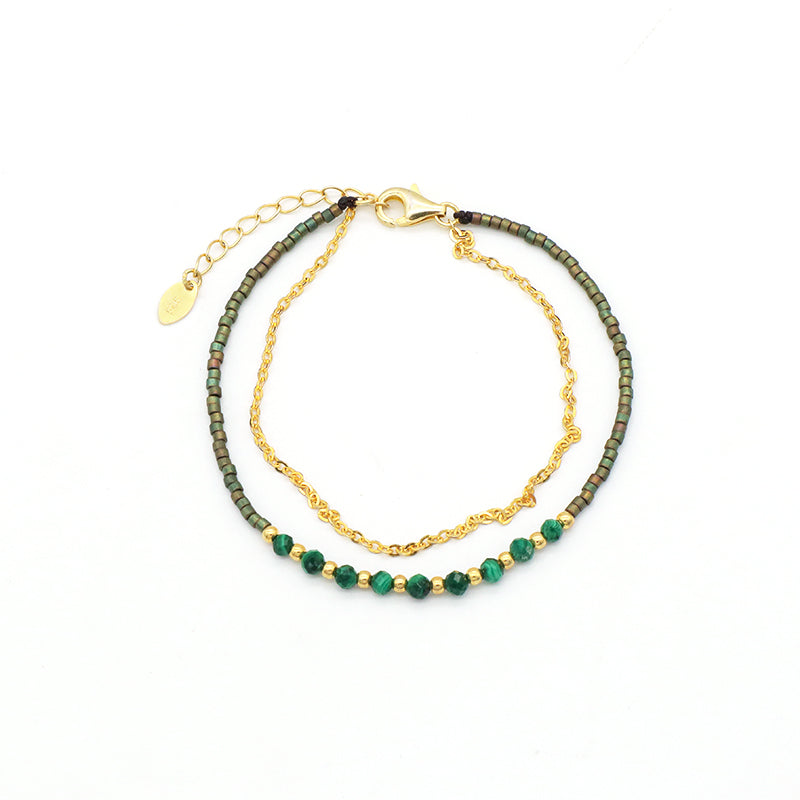 2022 OEM Manufacture Spring 925 Sterling Silver Miyuki Natural stone Handmade Beaded Bracelet