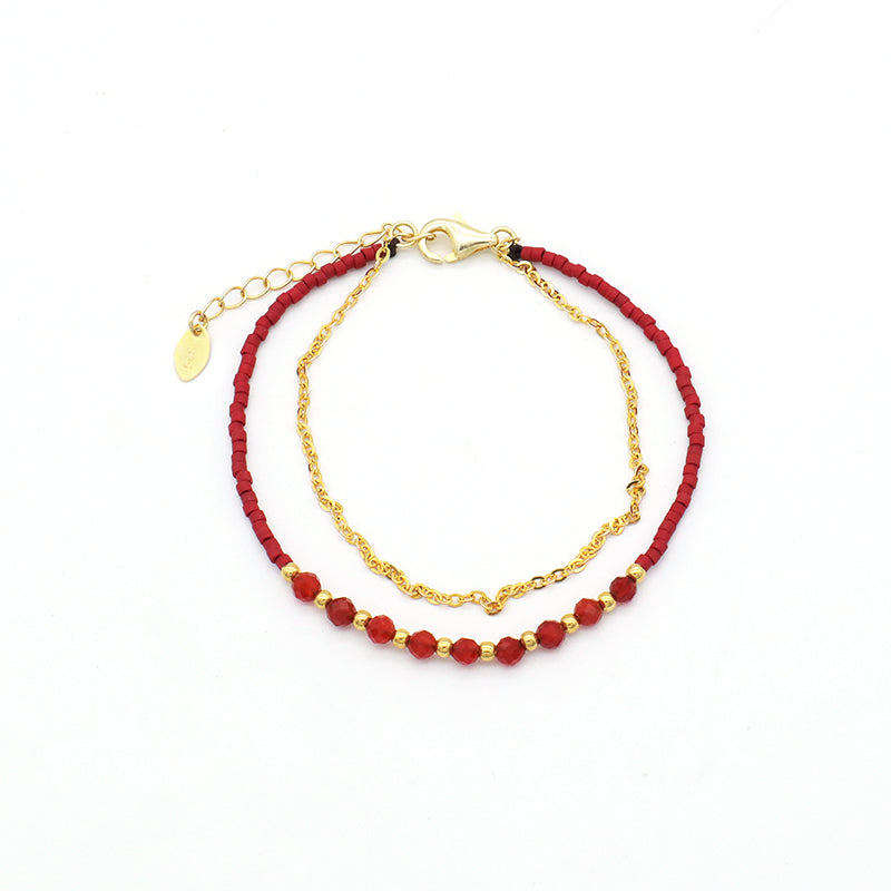 2022 OEM Manufacture Spring 925 Sterling Silver Miyuki Natural stone Handmade Beaded Bracelet