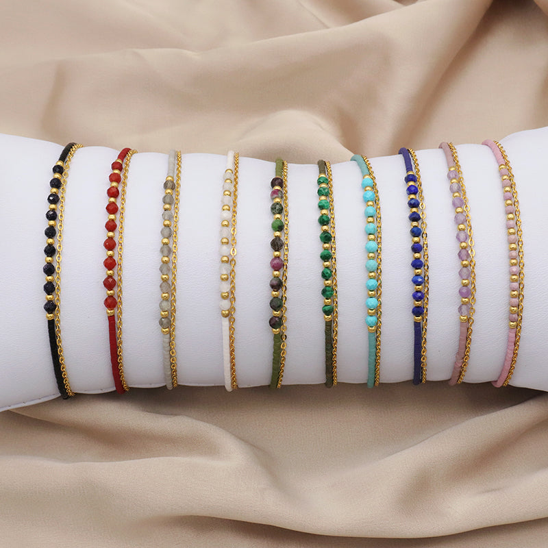 2022 OEM Manufacture Spring 925 Sterling Silver Miyuki Natural stone Handmade Beaded Bracelet
