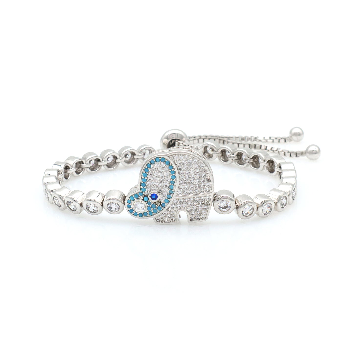High Quality Elephant Hand Heart Eye Charm bangle bracelet jewelry set Micro Pave CZ rhodium luxury evil eyes bracelet for women
