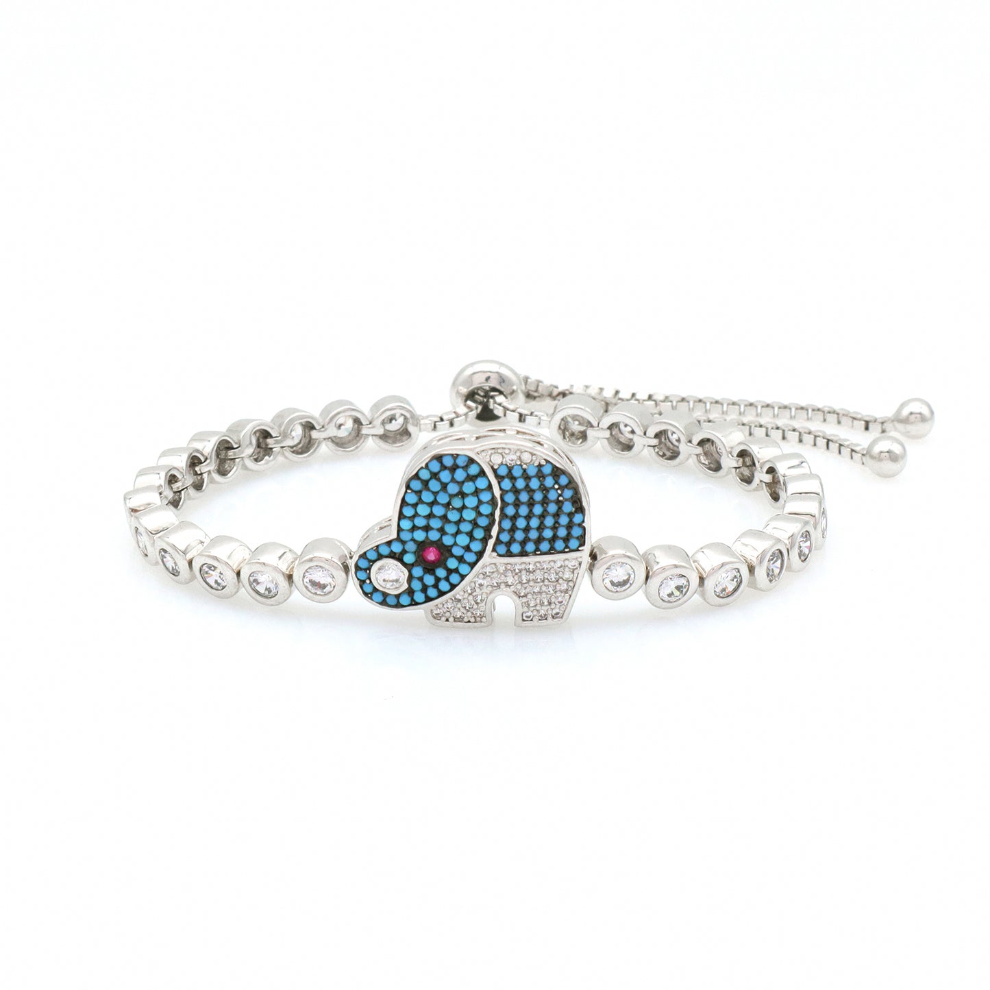 High Quality Elephant Hand Heart Eye Charm bangle bracelet jewelry set Micro Pave CZ rhodium luxury evil eyes bracelet for women