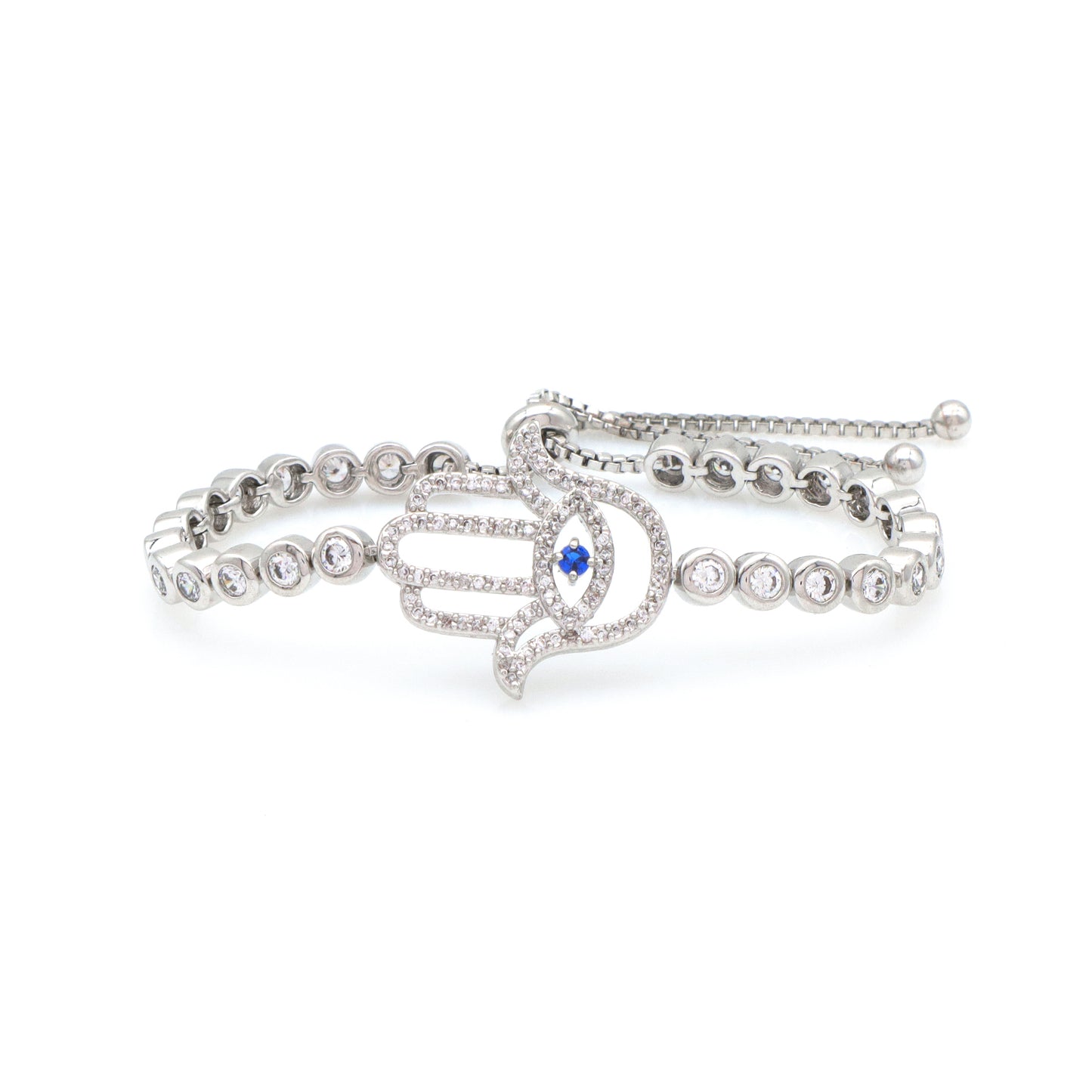 High Quality Elephant Hand Heart Eye Charm bangle bracelet jewelry set Micro Pave CZ rhodium luxury evil eyes bracelet for women