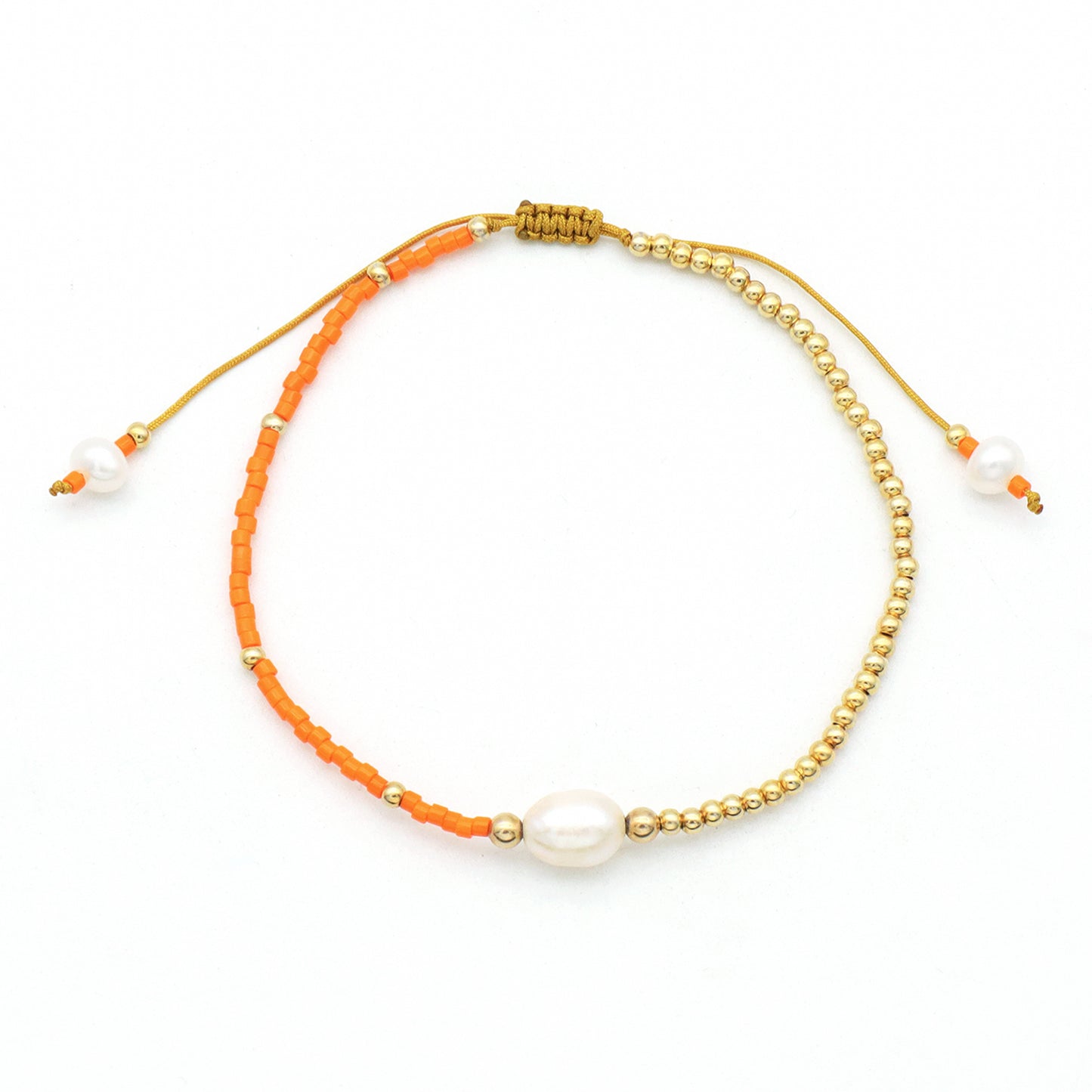 Elegant handmade Women fresh water pearl gold plated silver beads Natural Stone Beads Jewelry Ajustable miyuki beaded bracelet