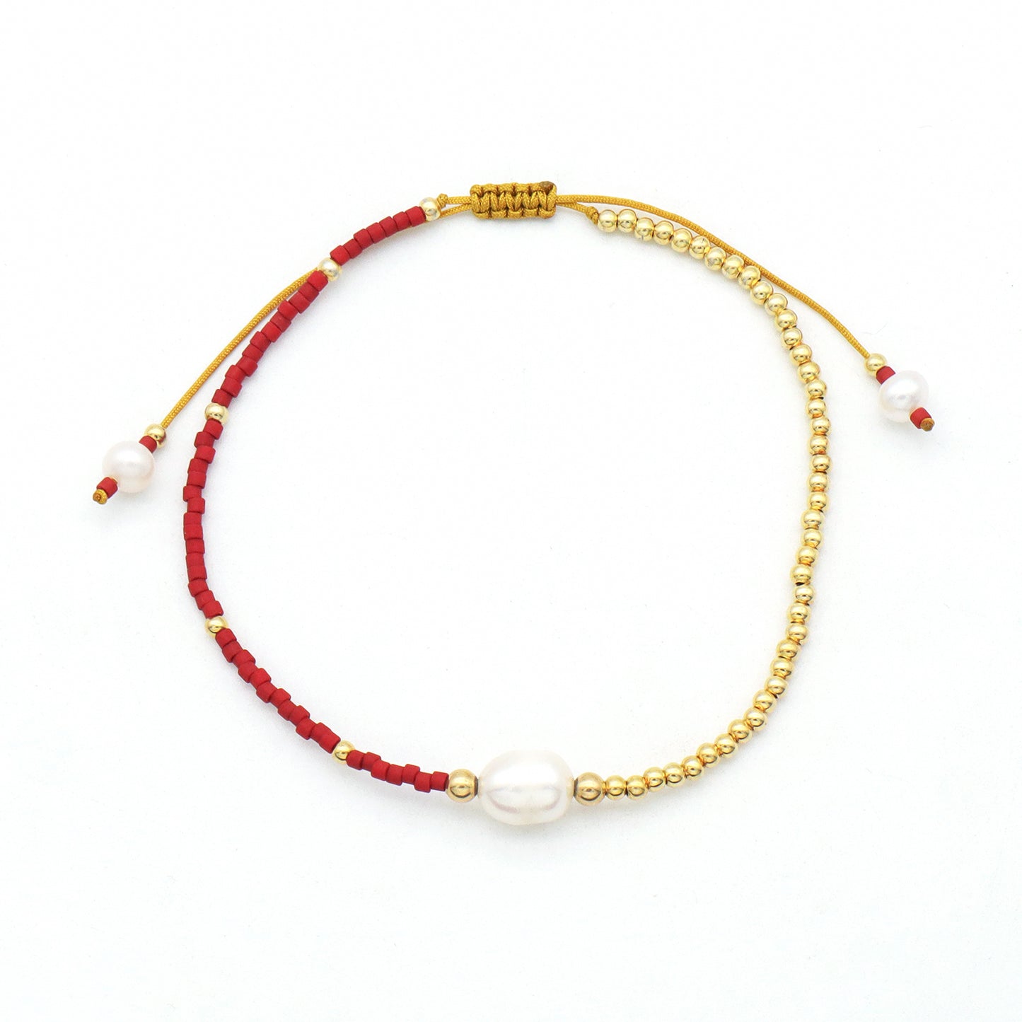Elegant handmade Women fresh water pearl gold plated silver beads Natural Stone Beads Jewelry Ajustable miyuki beaded bracelet