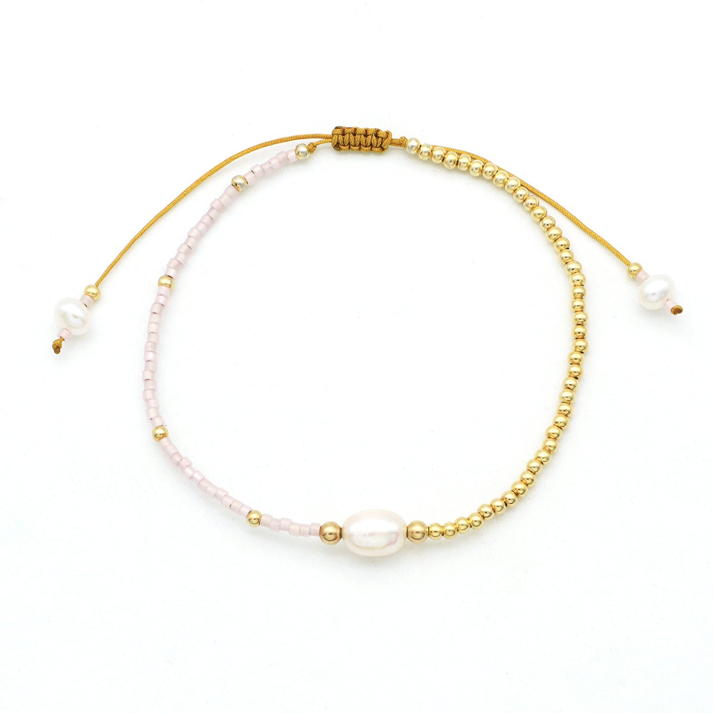 Elegant handmade Women fresh water pearl gold plated silver beads Natural Stone Beads Jewelry Ajustable miyuki beaded bracelet