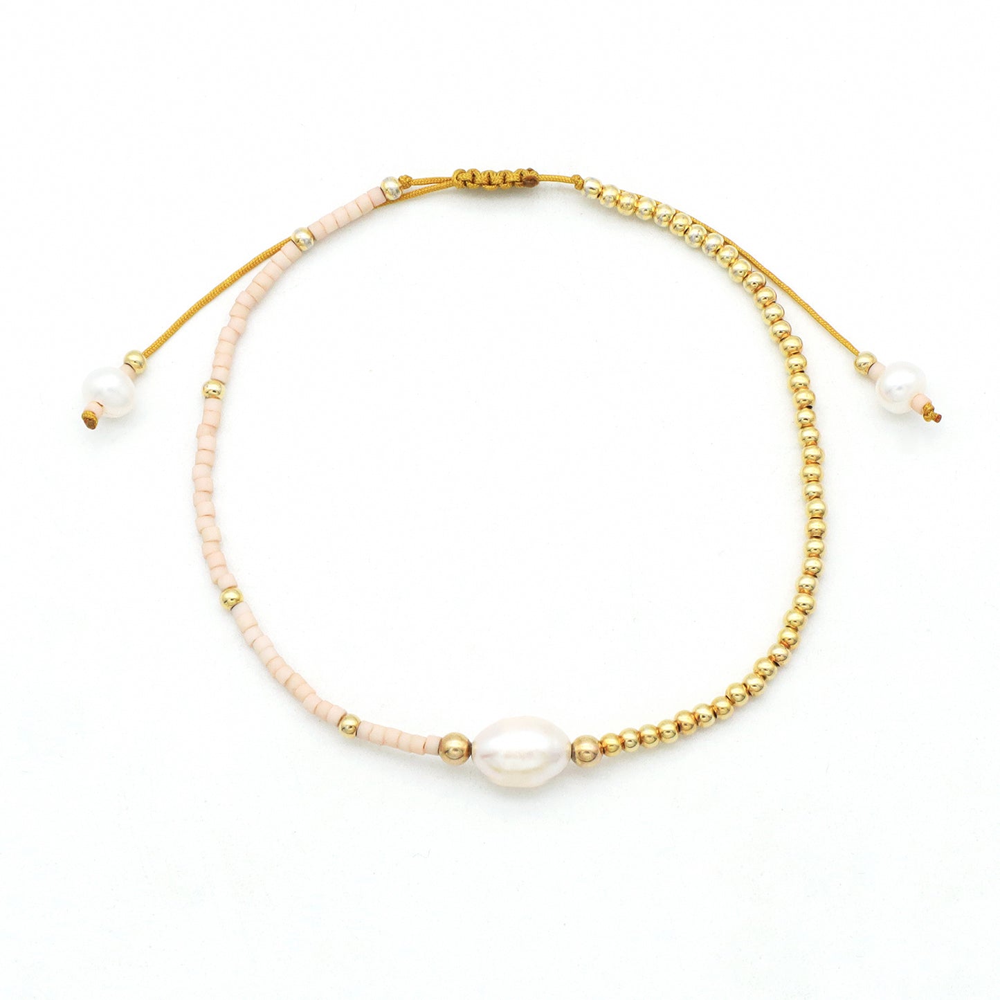 Elegant handmade Women fresh water pearl gold plated silver beads Natural Stone Beads Jewelry Ajustable miyuki beaded bracelet