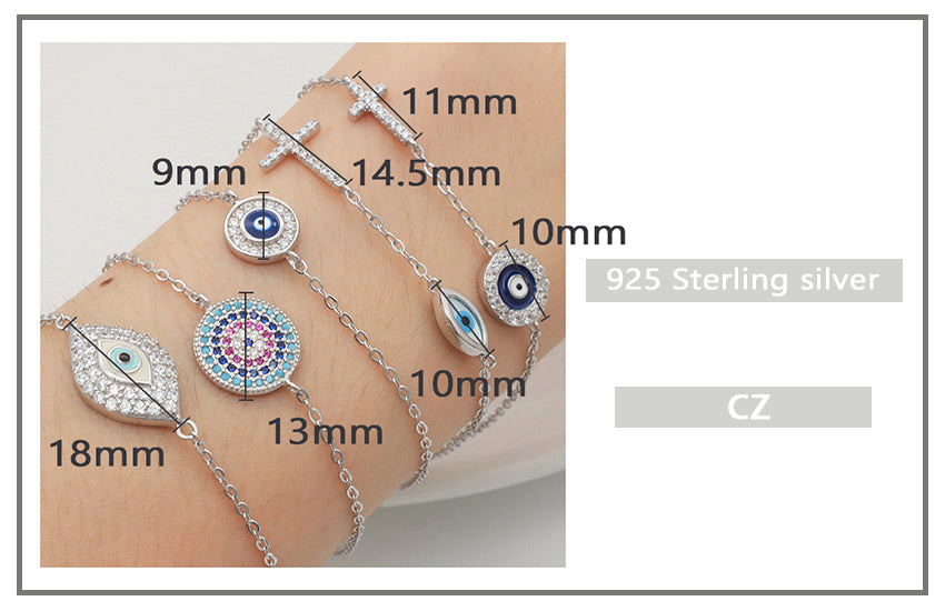 Turkish blue gold women infinity charm hamsa 925 jewelry OEM Factory Manufacture sterling silver evil eyes bracelet